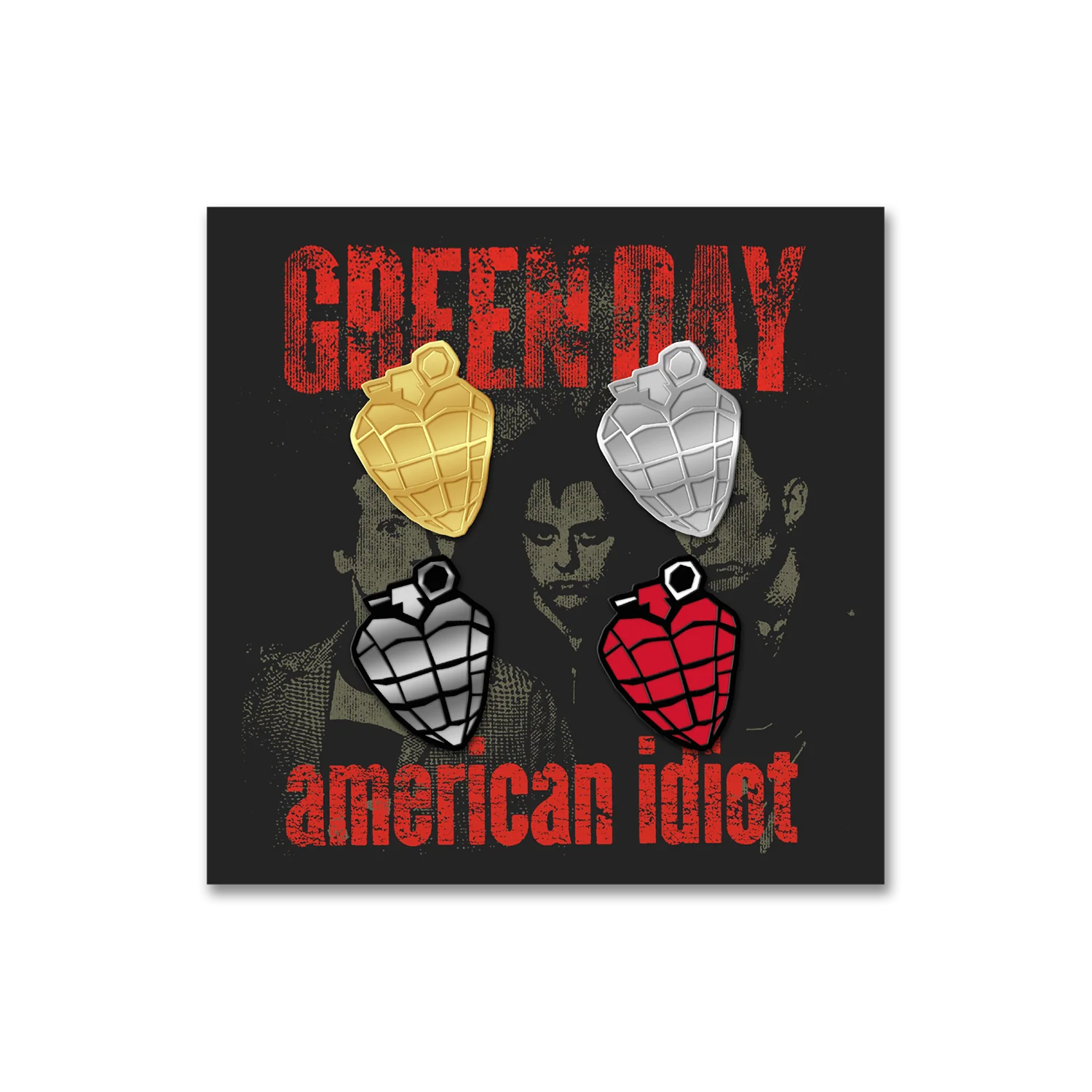 American Idiot Heart Grenade Pin Set
